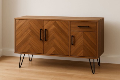 Credenza in Legno con Gambe in Metallo 120x40x75 cm-Baronilta