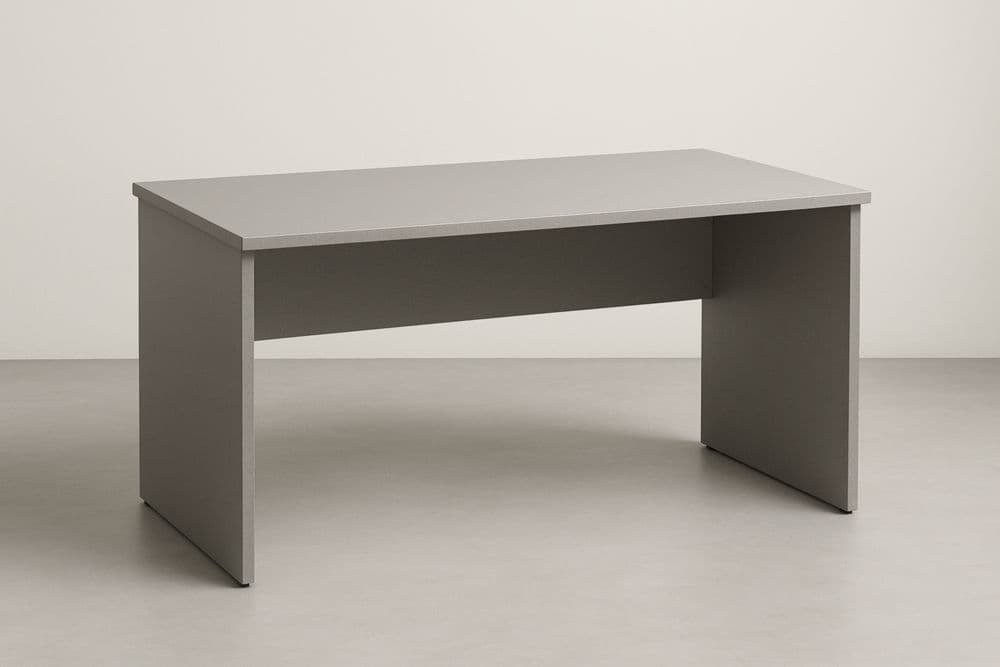 Scrivania rettangolare in legno grigio 150x75x75 cm-Baronilta