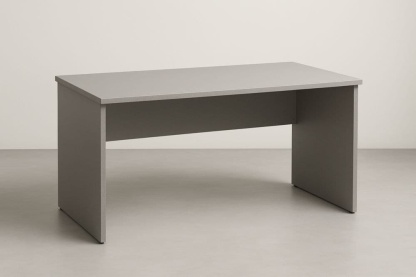 Scrivania rettangolare in legno grigio 150x75x75 cm-Baronilta