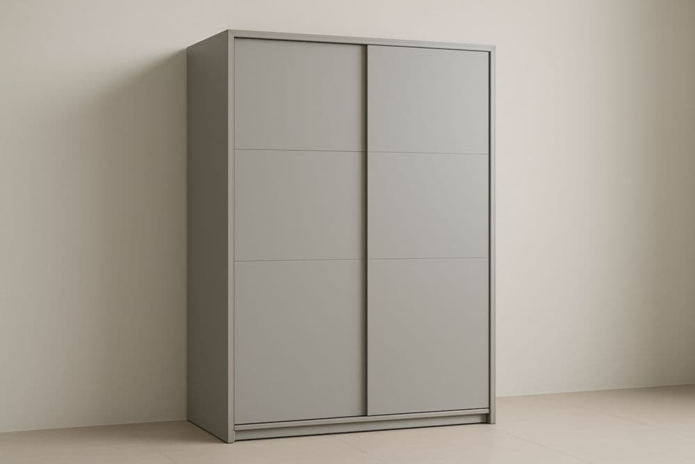 Armadio Scorrevole Legno Grigio 200x210x60 cm-Baronilta