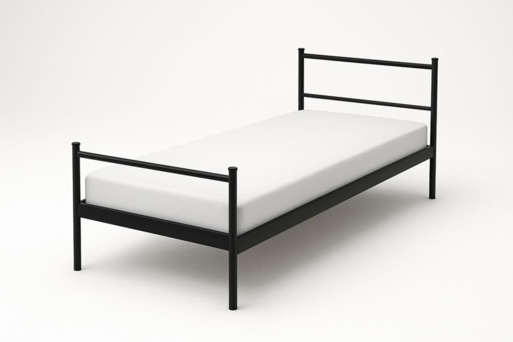Letto Singolo in Metallo Nero 200x90 cm-Baronilta