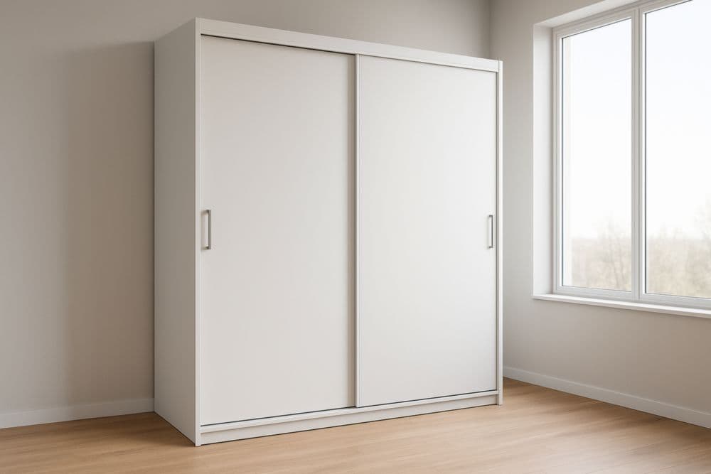 Armadio scorrevole in MDF Bianco-Baronilta