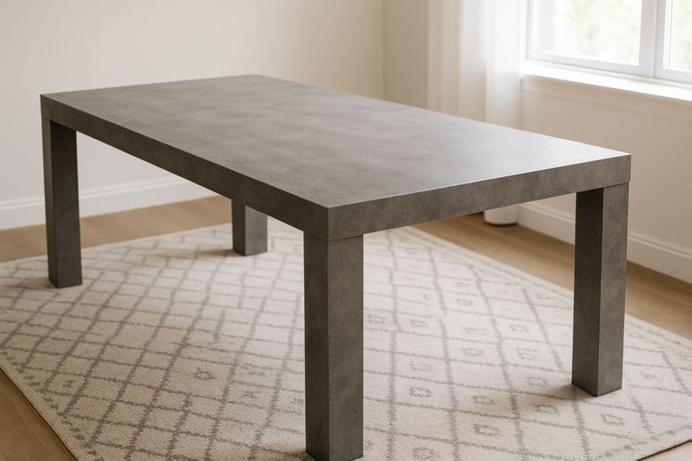 Tavolo da Pranzo Rettangolare in MDF Grigio 180x90x75 cm-Baronilta