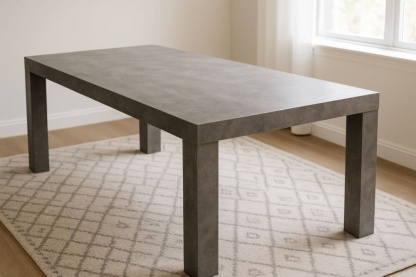 Tavolo da Pranzo Rettangolare in MDF Grigio 180x90x75 cm-Baronilta