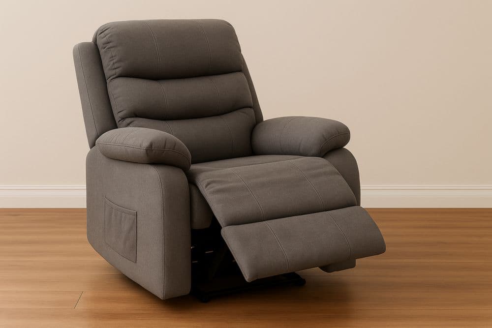 Poltrona reclinabile tessuto poliestere grigio 90x95x100 cm-Baronilta