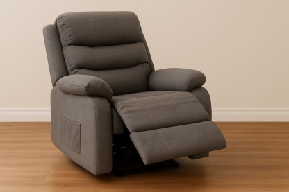 Poltrona reclinabile tessuto poliestere grigio 90x95x100 cm-Baronilta