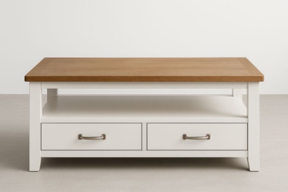 Tavolino da caffè rettangolare in legno con cassetti 110x60x45 cm-Baronilta