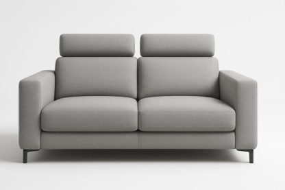 Divano due posti con poggiatesta regolabile tessuto poliestere grigio 180 cm-Baronilta