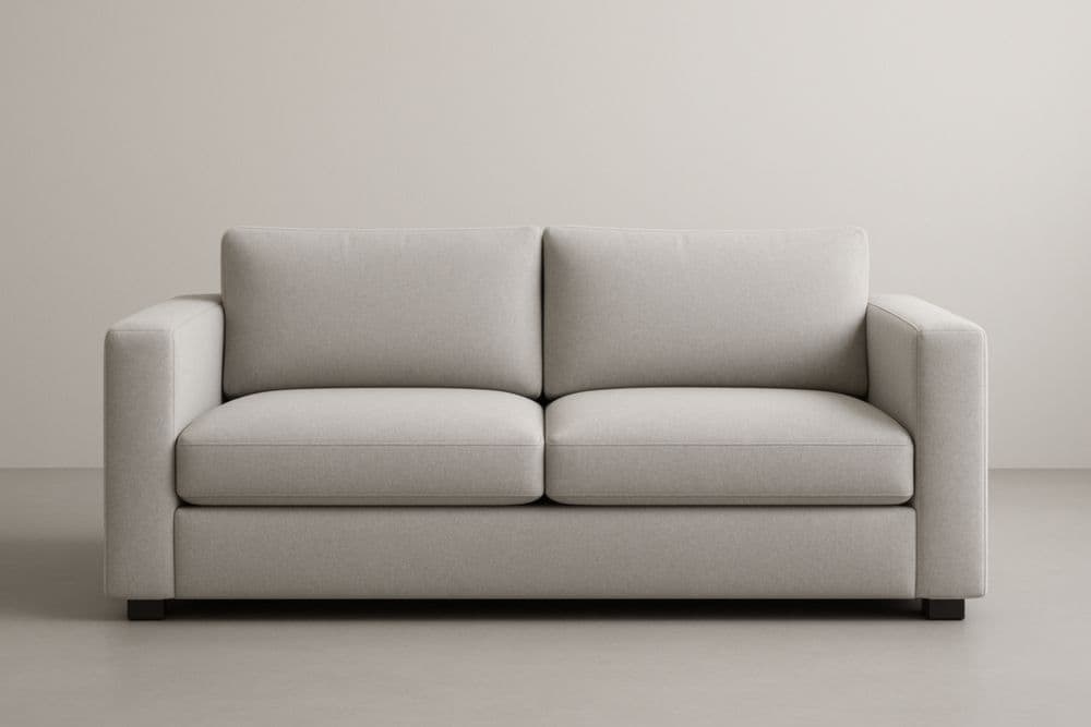 Divano due posti tessuto poliestere grigio 180x95x85 cm-Baronilta