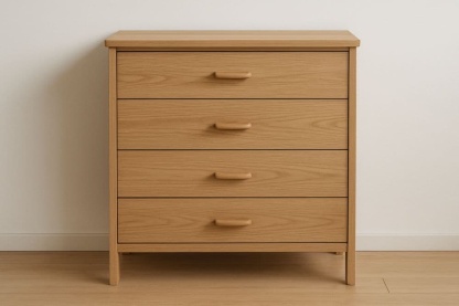 Cassettiera con 4 cassetti legno rovere 85x80x40 cm-Baronilta