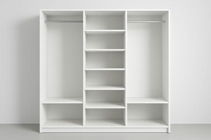 Guardaroba a giorno MDF Bianco 240x200x60 cm con Mensole e Barre Appendiabiti-Baronilta