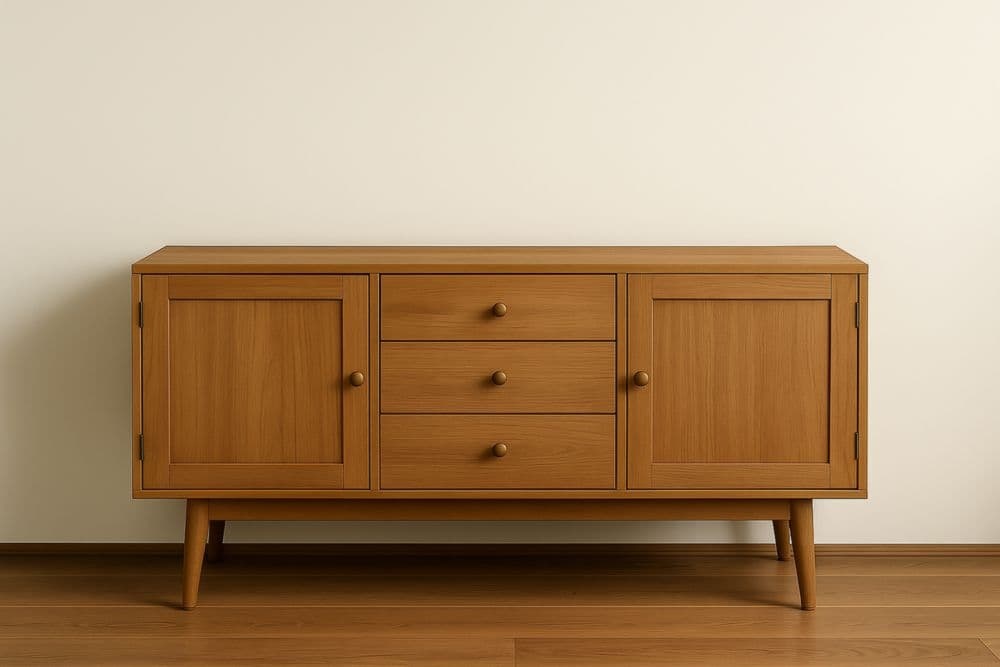 Credenza in Legno MDF 2 Ante 3 Cassetti 120x40x80 cm-Baronilta