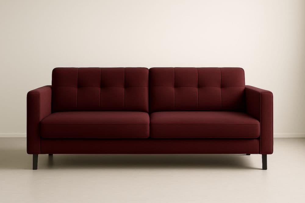 Divano due posti in tessuto bordeaux 200x90x85 cm-Baronilta