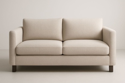 Divano a 2 Posti Tessuto Poliestere Beige 160x85x90 cm-Baronilta
