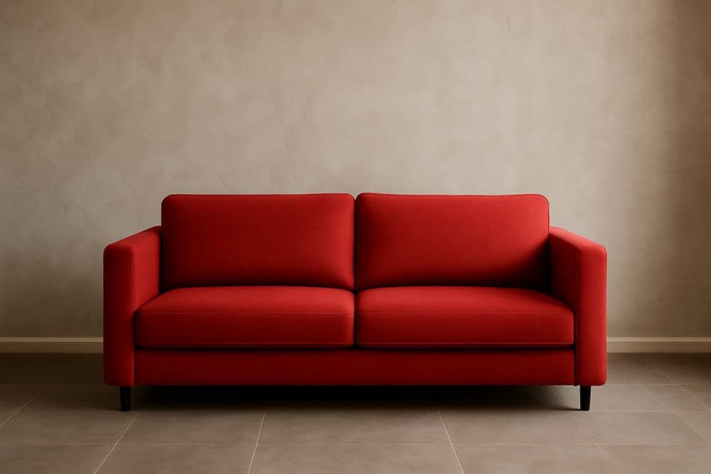 Divano 2 Posti in Tessuto Rosso 140x80x75 cm-Baronilta
