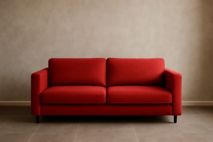 Divano 2 Posti in Tessuto Rosso 140x80x75 cm-Baronilta