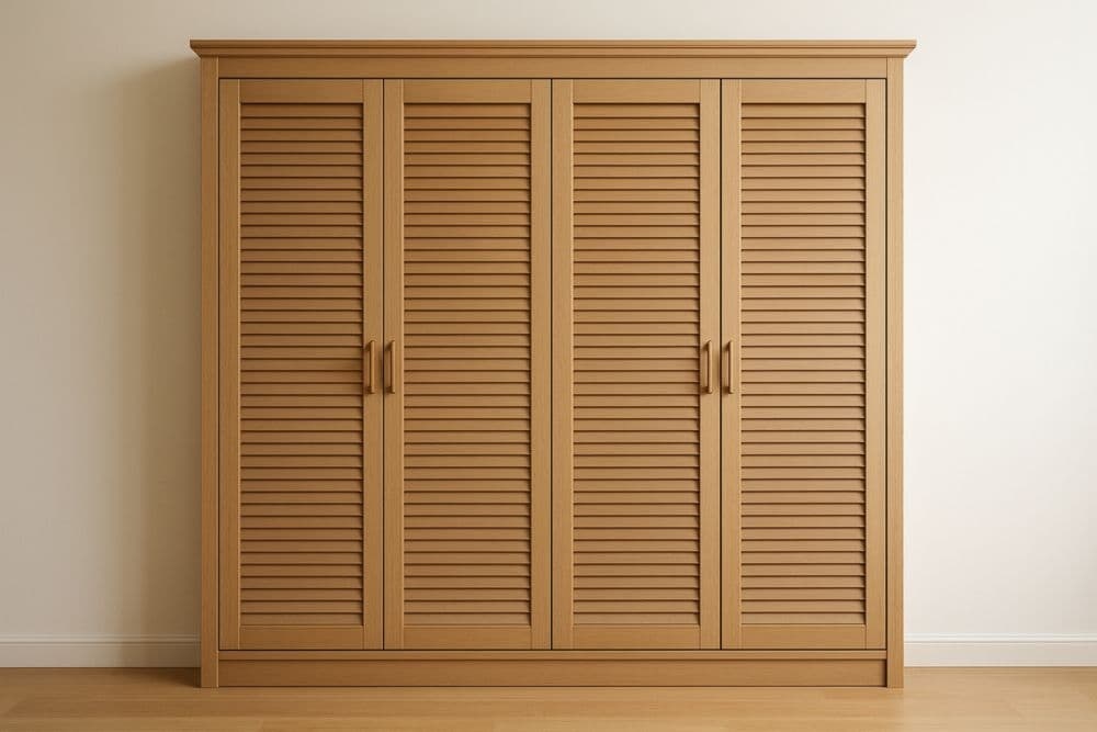 Armadio a 4 Ante Legno Massello Marrone 200x60x220 cm-Baronilta