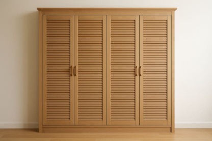 Armadio a 4 Ante Legno Massello Marrone 200x60x220 cm-Baronilta