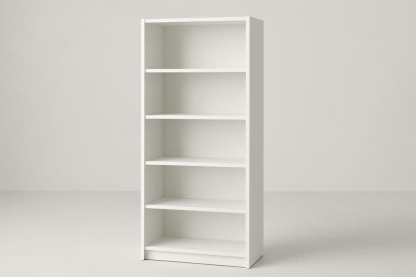 Libreria a 5 Ripiani Bianco in Truciolato Laminato 180x80x28 cm-Baronilta