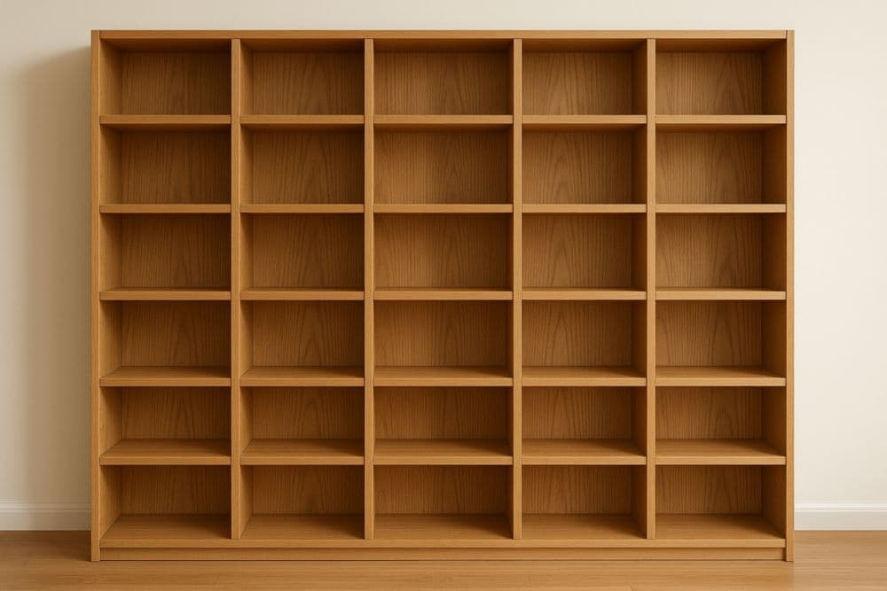 Mobile contenitore decorativo in legno con scomparti multipli 180x180x30 cm-Baronilta