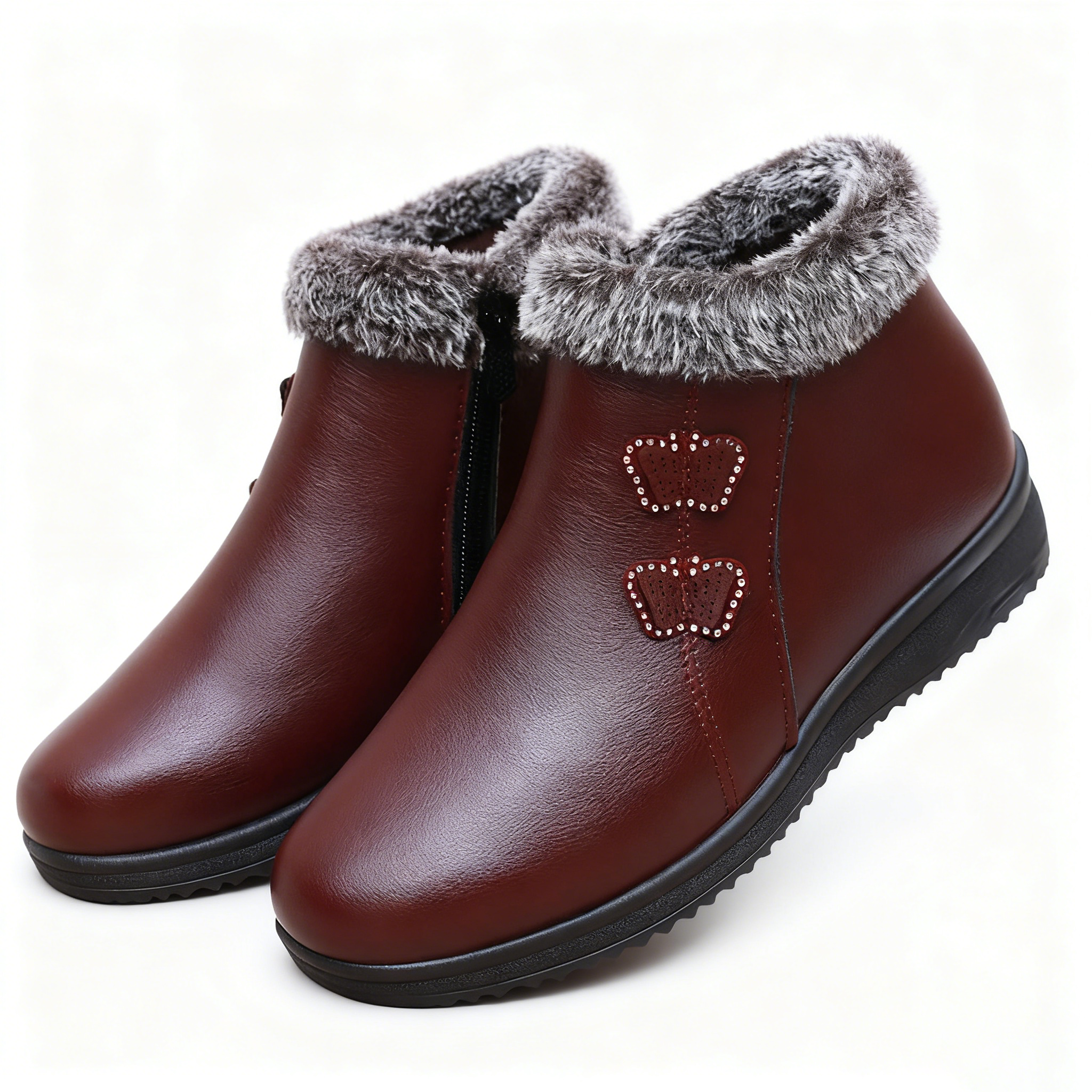 Cozy Faux Fur-Lined Ankle Boots: Warm & Cute for Winter Days