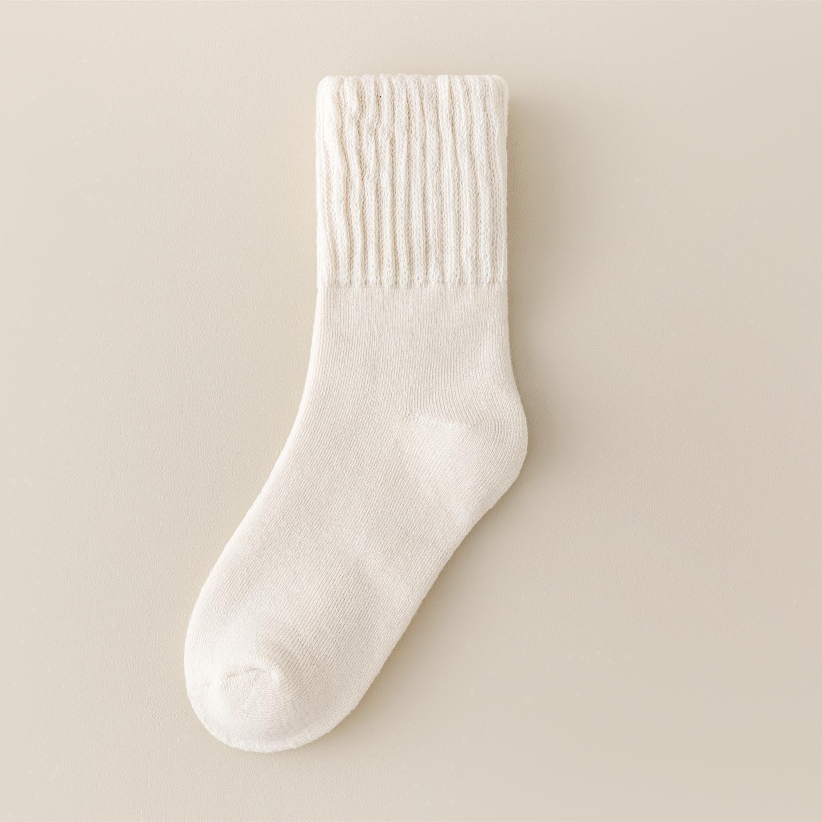 Women's Solid Mid-calf Socks, Casual Soft Comfy Warm Socks for Fall & Winter, Women's Socks for Daily Wear