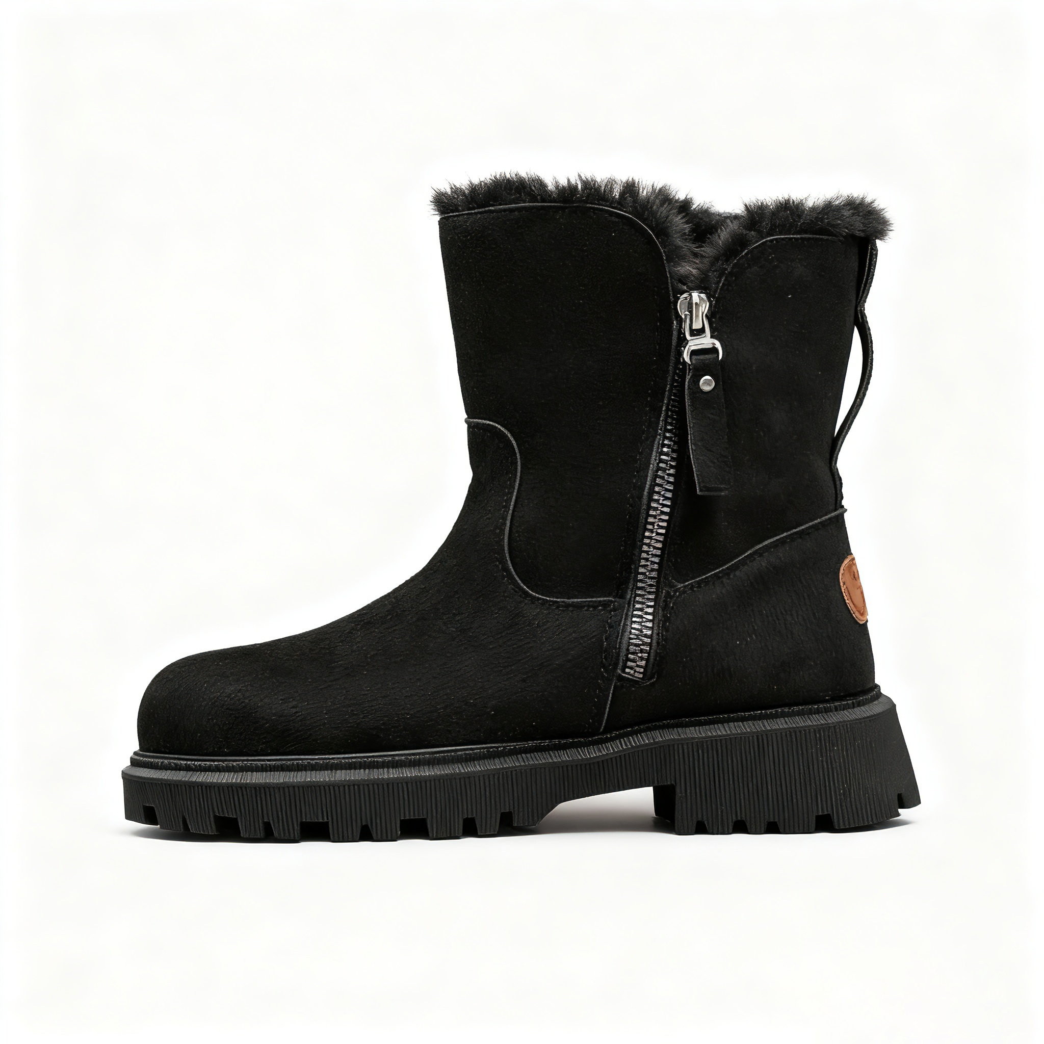 Thermal Winter Boots for Women Warm Furry Lined Mid Calf Boots