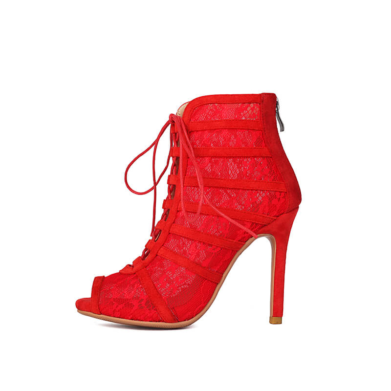 Lace Hollow Stiletto Dance Boots