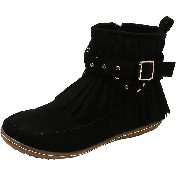 (⏳NOW ON: 70% OFF Sale! 🔥) Women’s Fall/Winter Retro Suede Fringe Moccasin Ankle Boots – Tassel, Studded, Non-Slip