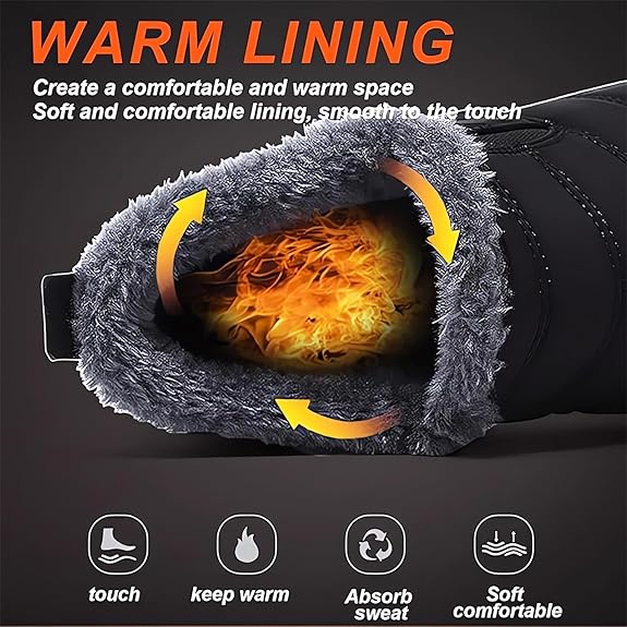 Women's Warm Sheepskin-Lined Boots Ladies Winter Ankle Slip on Short