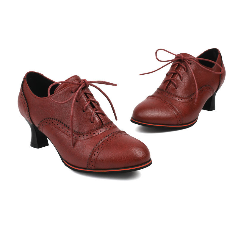 Vintage Wingtip Heels: Stylish Lace-Up Shoes for Everyday & Date Nights