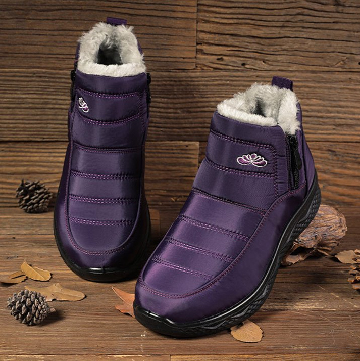 Women's Winter Boots Warm Fur Lined Snow Boots Slip-on Ankle Boots