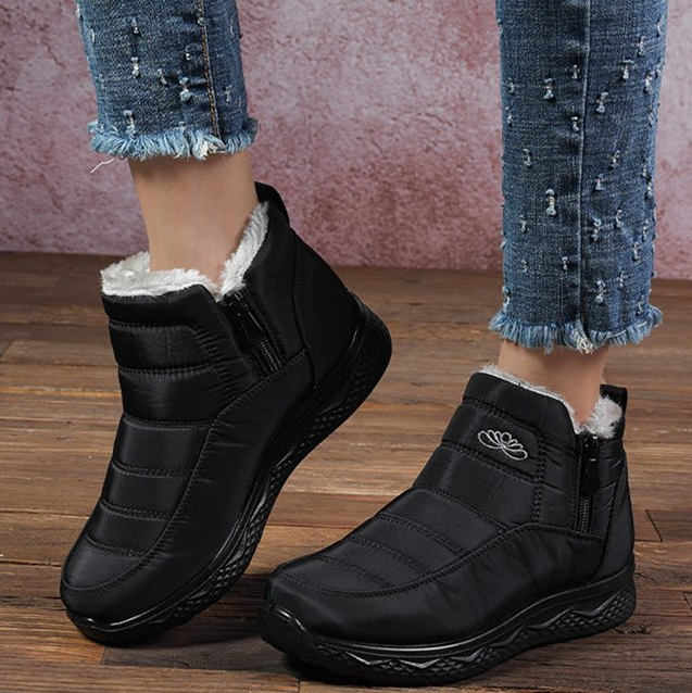 Women's Winter Boots Warm Fur Lined Snow Boots Slip-on Ankle Boots