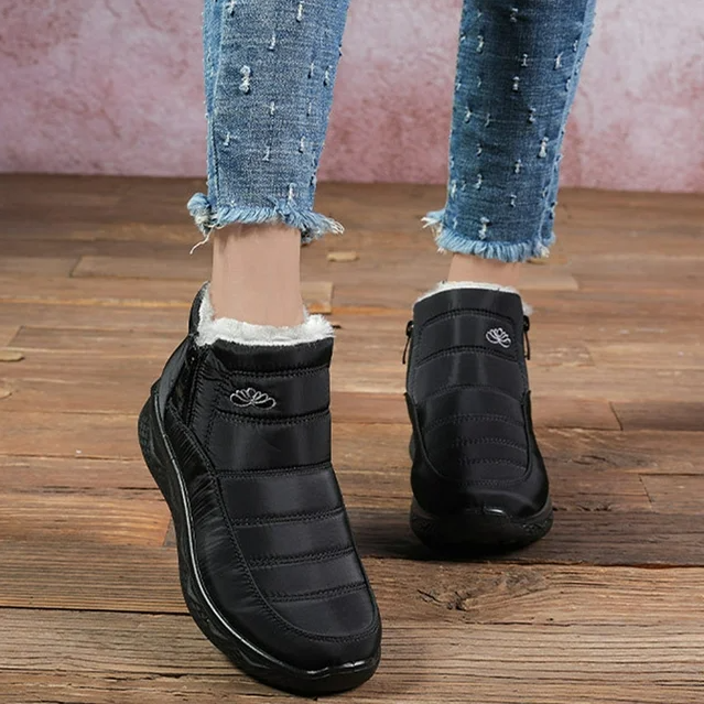 Women's Winter Boots Warm Fur Lined Snow Boots Slip-on Ankle Boots