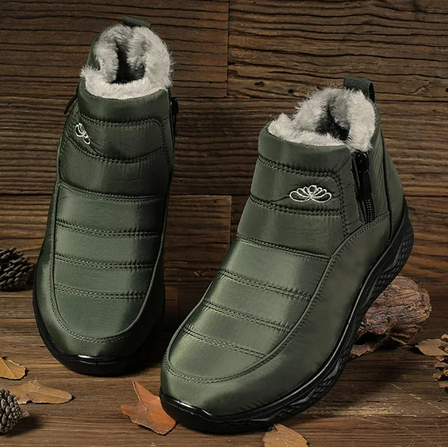 Women's Winter Boots Warm Fur Lined Snow Boots Slip-on Ankle Boots