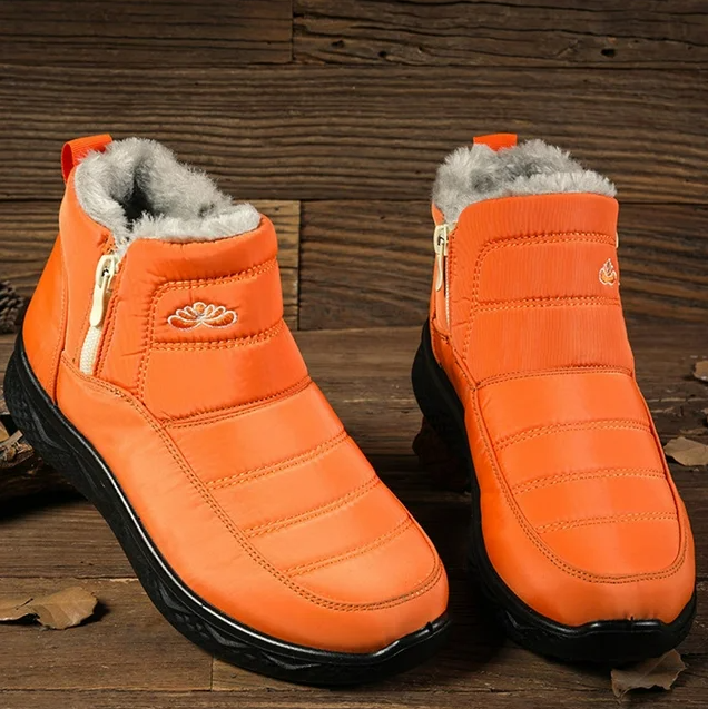 Women's Winter Boots Warm Fur Lined Snow Boots Slip-on Ankle Boots