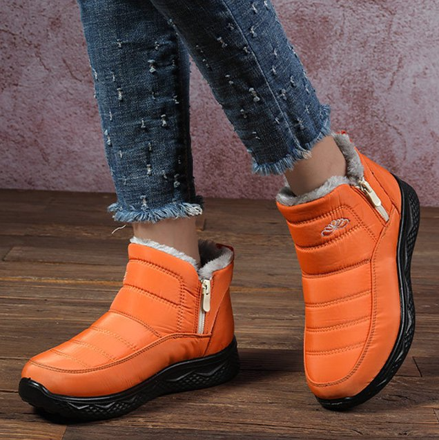 Women's Winter Boots Warm Fur Lined Snow Boots Slip-on Ankle Boots
