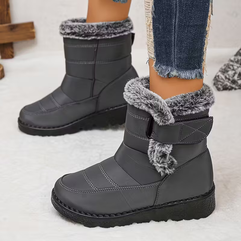 Women's Snow Boots Faux Fur Long Plush Platform Ankle Boots Waterproof Warm Cotton Winter Boots