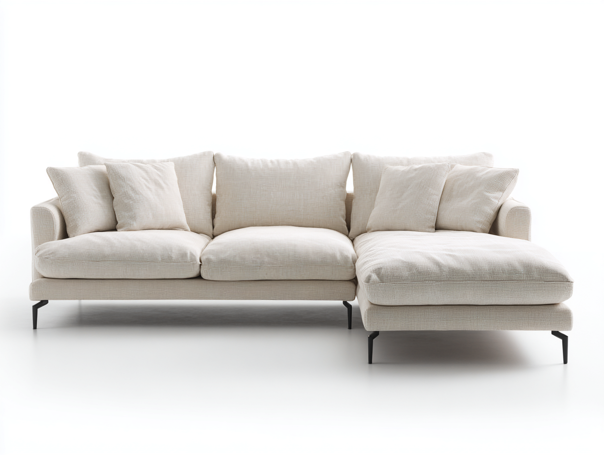 Sofá rinconera tela 280x170x85 cm - beige - diseño moderno