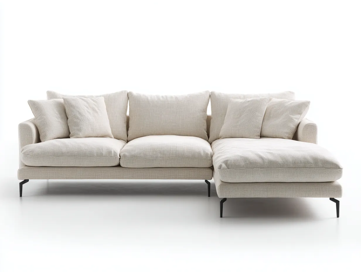 Sofá rinconera tela 280x170x85 cm - beige - diseño moderno