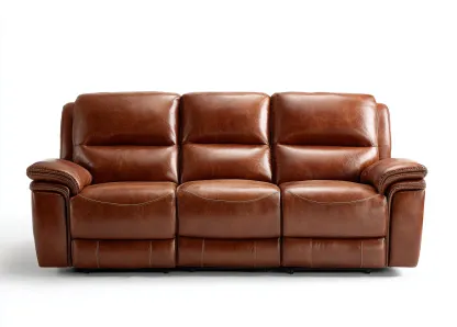 Sofá de 3 plazas piel 210x95x92 cm - marrón - diseño confortable