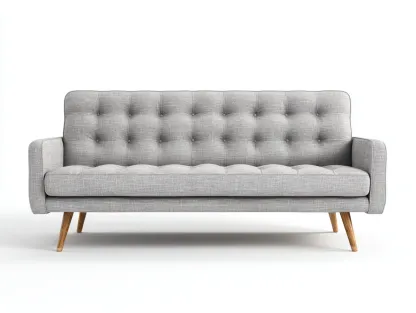 Sofá de 3 plazas tapizado en tela 185x85x90 cm - gris claro - diseño moderno