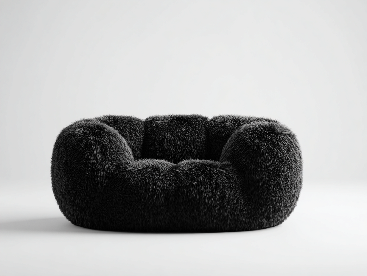 Sillón tapizado en tela 100x95x70 cm - negro - diseño moderno