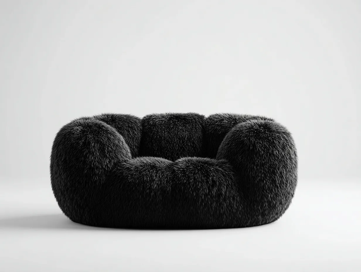 Sillón tapizado en tela 100x95x70 cm - negro - diseño moderno