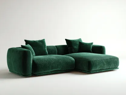 Sofá rinconera tela 265x165x85 cm - verde - diseño moderno