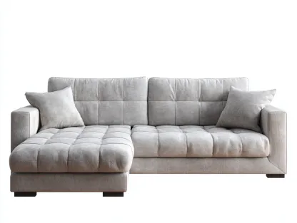 Sofá rinconera tela 270x165x85 cm - gris claro - diseño moderno