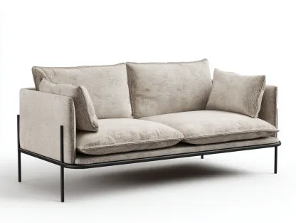 Sofá de 2 plazas tela 165x88x80 cm - beige - diseño moderno