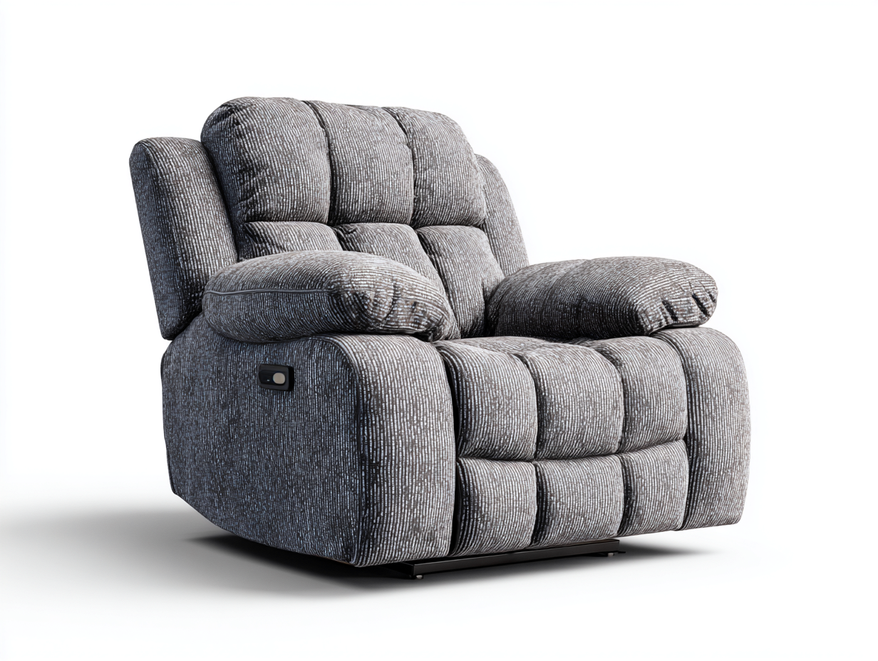 Sillón reclinable tapizado en tela 100x95x105 cm - gris oscuro - diseño moderno