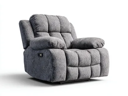 Sillón reclinable tapizado en tela 100x95x105 cm - gris oscuro - diseño moderno