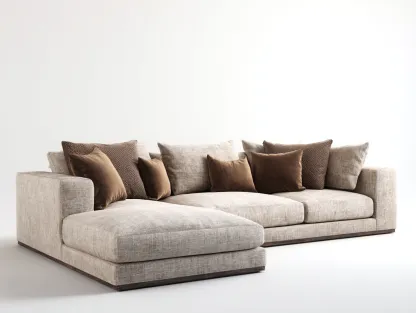 Sofá rinconero de tela 285x170x85 cm - beige - diseño moderno